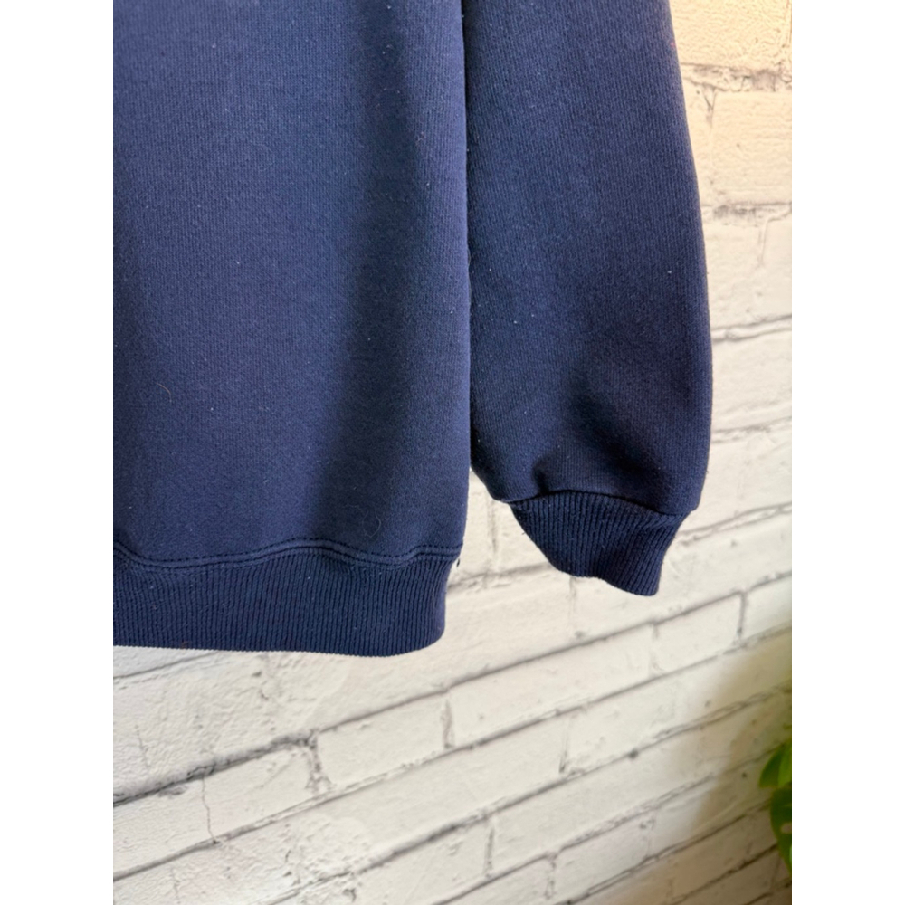 Unisex Vintage 90’s Hanes Sweatshirt size XL Blue Yellow Covered Bridge Graphic - Picture 4 of 7